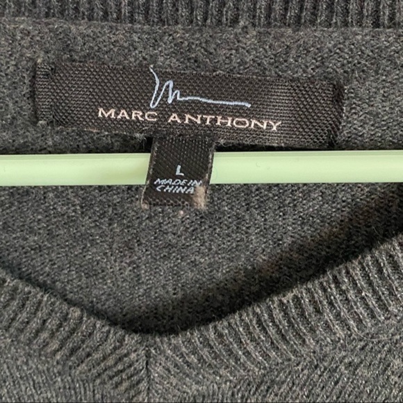 Marc Anthony • Grey Cotton Cashmere Sweater - Picture 3 of 4
